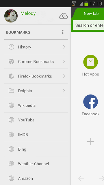 how to search a web page on dolphin browser